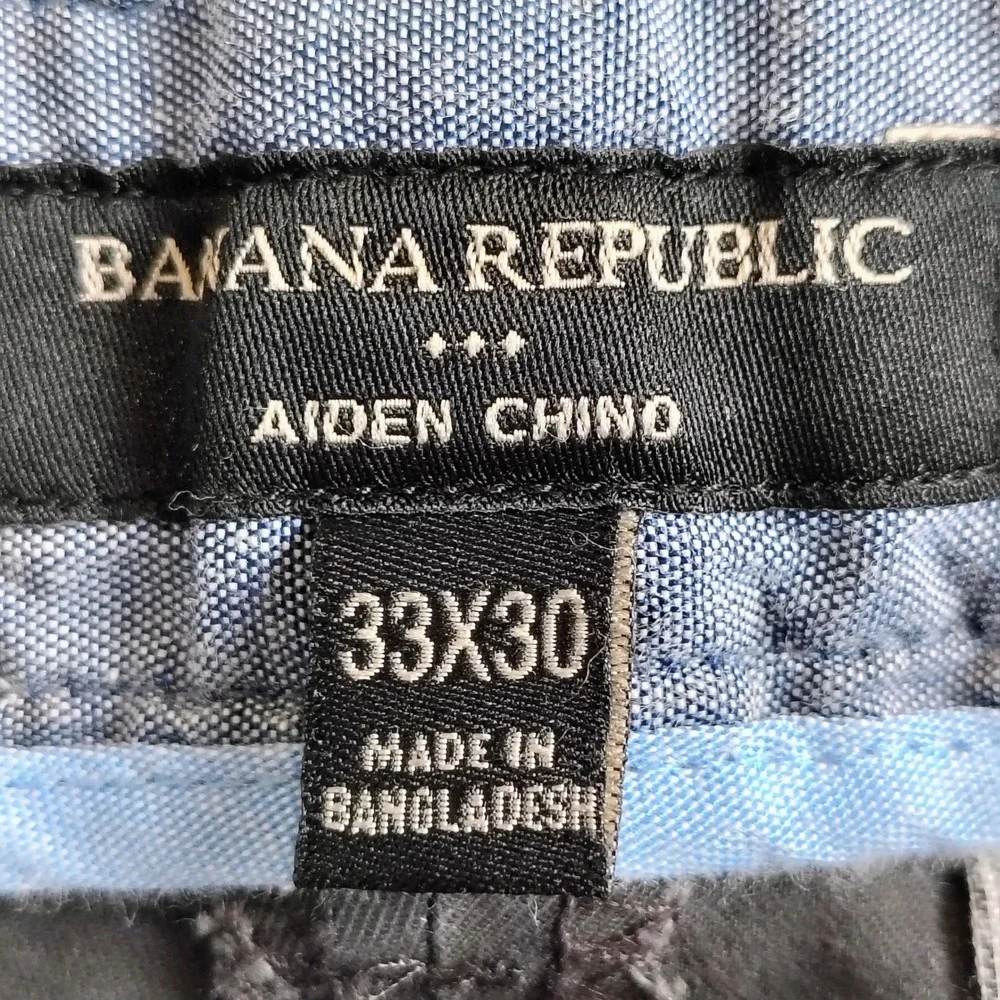 Banana Republic Mens Aiden Chino Pants 33x30 Dark Gray Slim Fit Stretch Cotton